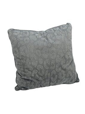 Dormify Gray Velvet Leopard Studded Throw Pillow 20x20 Silver Accent